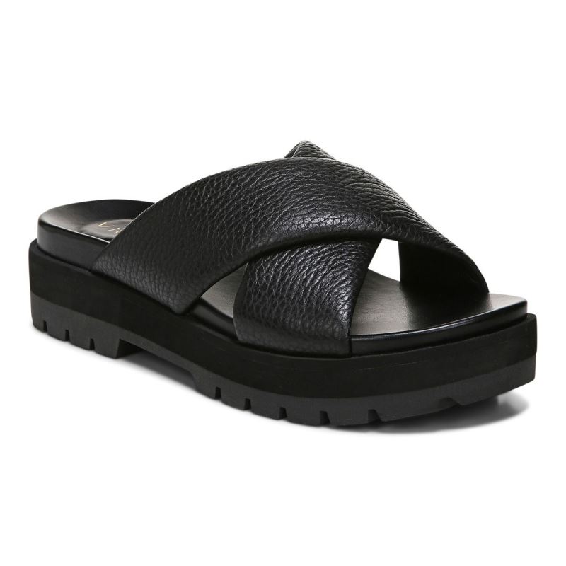 Vionic Vesta Flatform Lug Sandal Fekete | XqXQcBFr