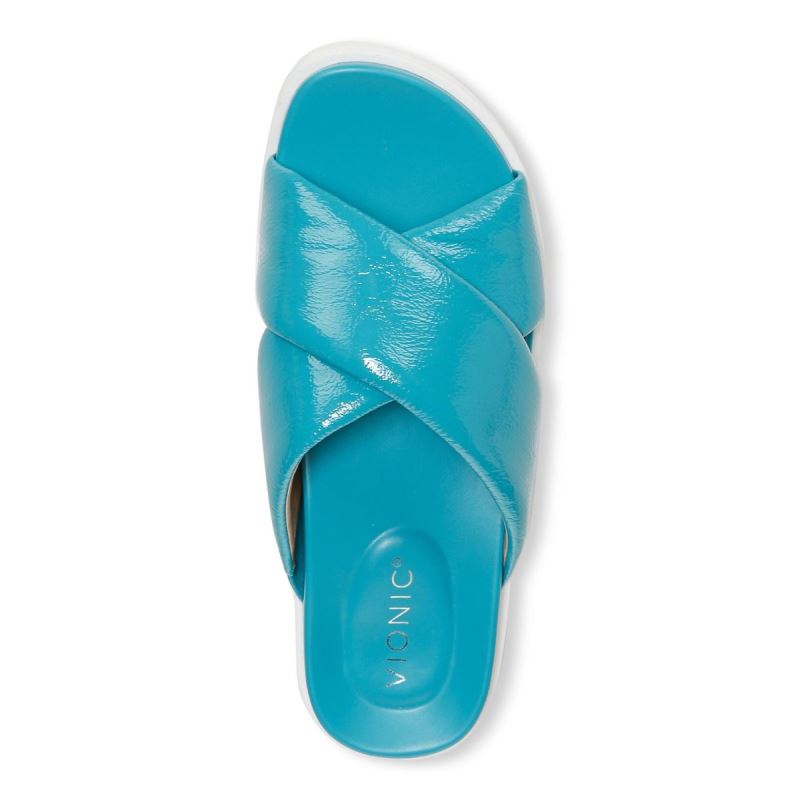 Vionic Vesta Flatform Lug Sandal Kék | W0x22z8p