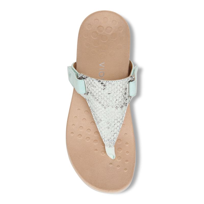 Vionic Wanda T-Pántos Sandal Kék | 1VpzVGun