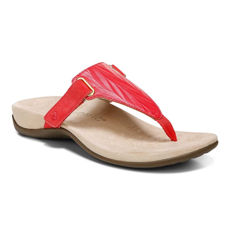 Vionic Wanda T-Pántos Sandal Piros | UQD58Unh