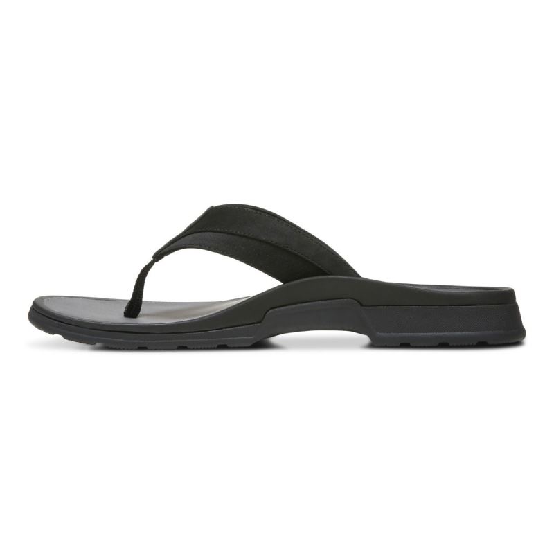 Vionic Wyatt Toe Post Sandal Fekete | D8AxN8sL