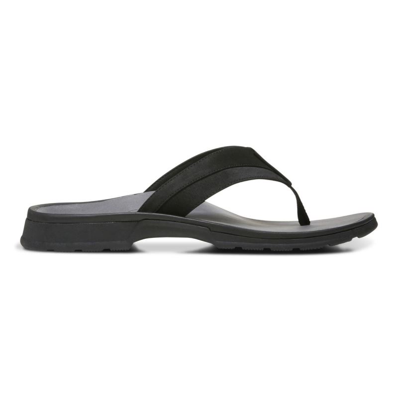 Vionic Wyatt Toe Post Sandal Fekete | D8AxN8sL