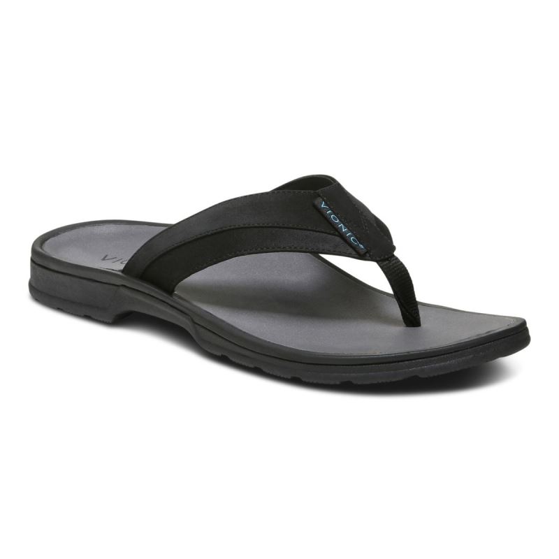 Vionic Wyatt Toe Post Sandal Fekete | D8AxN8sL