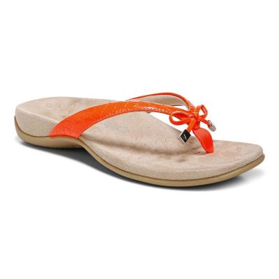 Vionic Bella Toe Post Sandal Barna Piros | crVJGLeT