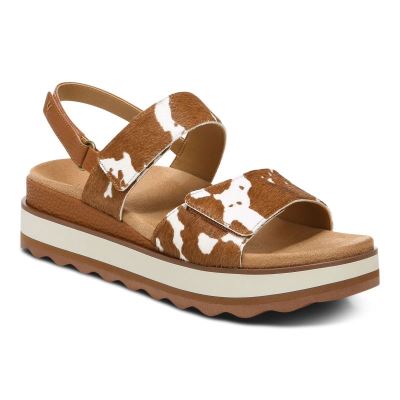 Vionic Brielle Flatform Sandal Barna | 3ky72jGB