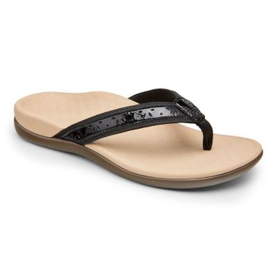 Vionic Casandra Toe Post Sandal Fekete | 3o4AqGAf