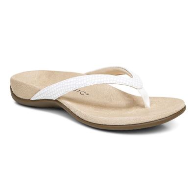 Vionic Dillon Toe Post Sandal Fehér | J63lCybe