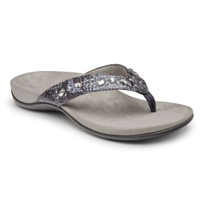 Vionic Lucia Toe Post Sandal Szürke Kígyóbőr | aXTDDtMR