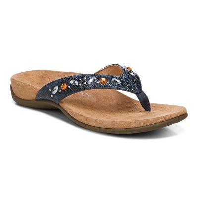 Vionic Lucia Toe Post Sandal Sötétkék | EBQjQrjc