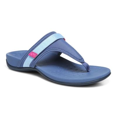 Vionic Tiffany Toe Post Sandal Sötétkék | PBamFbQu